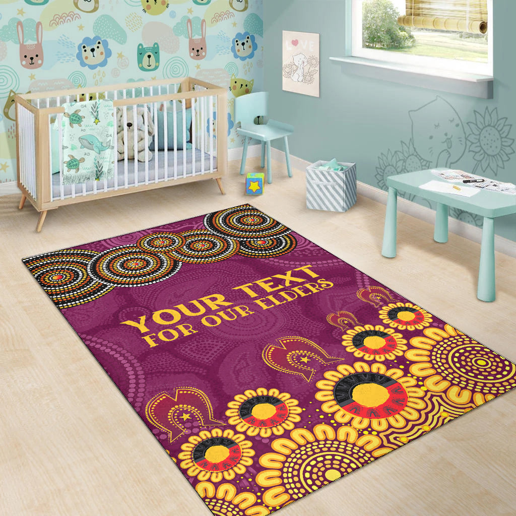 Australia Brisbane City Naidoc Area Rug - Custom Brisbane City For Our Elders Area Rug - Vibe Hoodie Shop