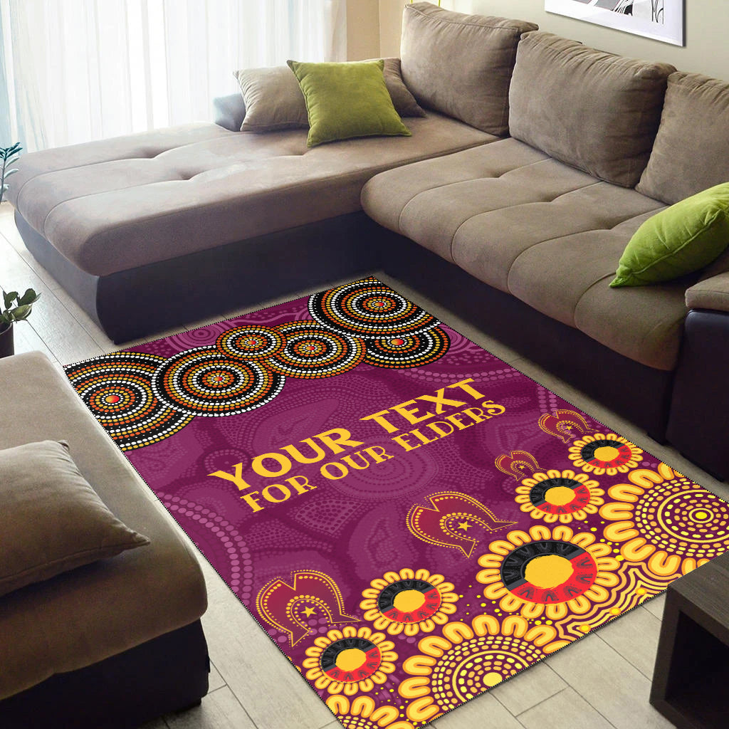 Australia Brisbane City Naidoc Area Rug - Custom Brisbane City For Our Elders Area Rug - Vibe Hoodie Shop