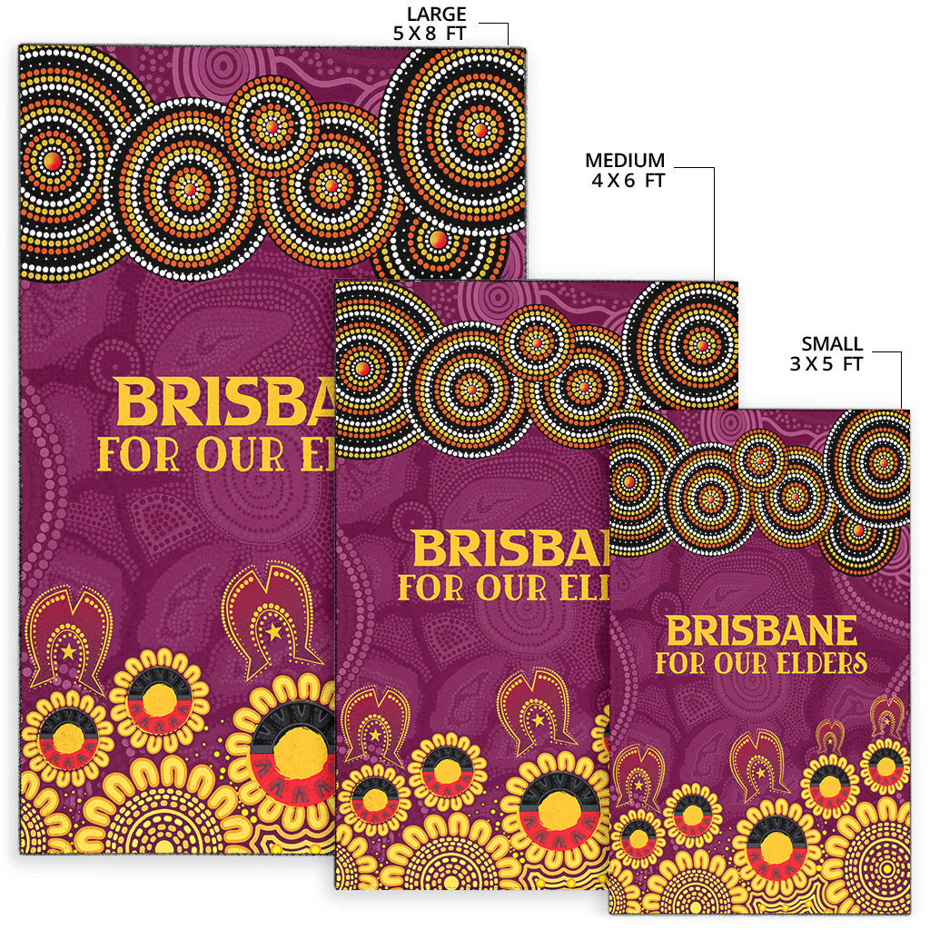 Australia Brisbane City Naidoc Area Rug - Custom Brisbane City For Our Elders Area Rug - Vibe Hoodie Shop