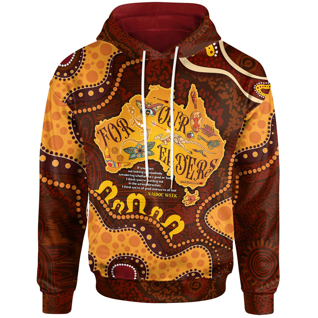 Australia Naidoc Week Hoodie - Custom For Our Elders Naidoc Quotes Aboriginal Inspired Land Hoodie - Vibe Hoodie Shop
