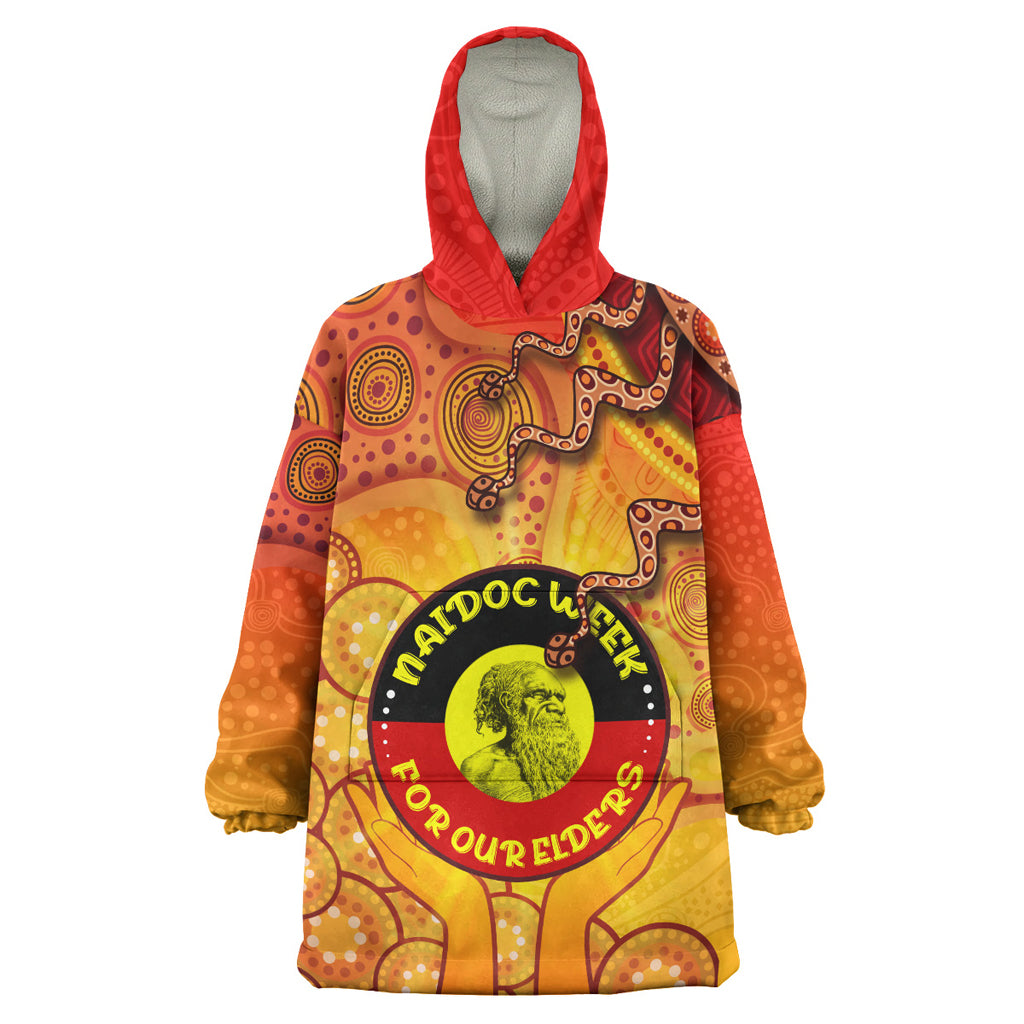 Australia Naidoc Week Wearable Blanket Hoodie - Custom For Our Elders Aboriginal Inspired My Love My Culture Wearable Blanket Hoodie - Vibe Hoodie Shop