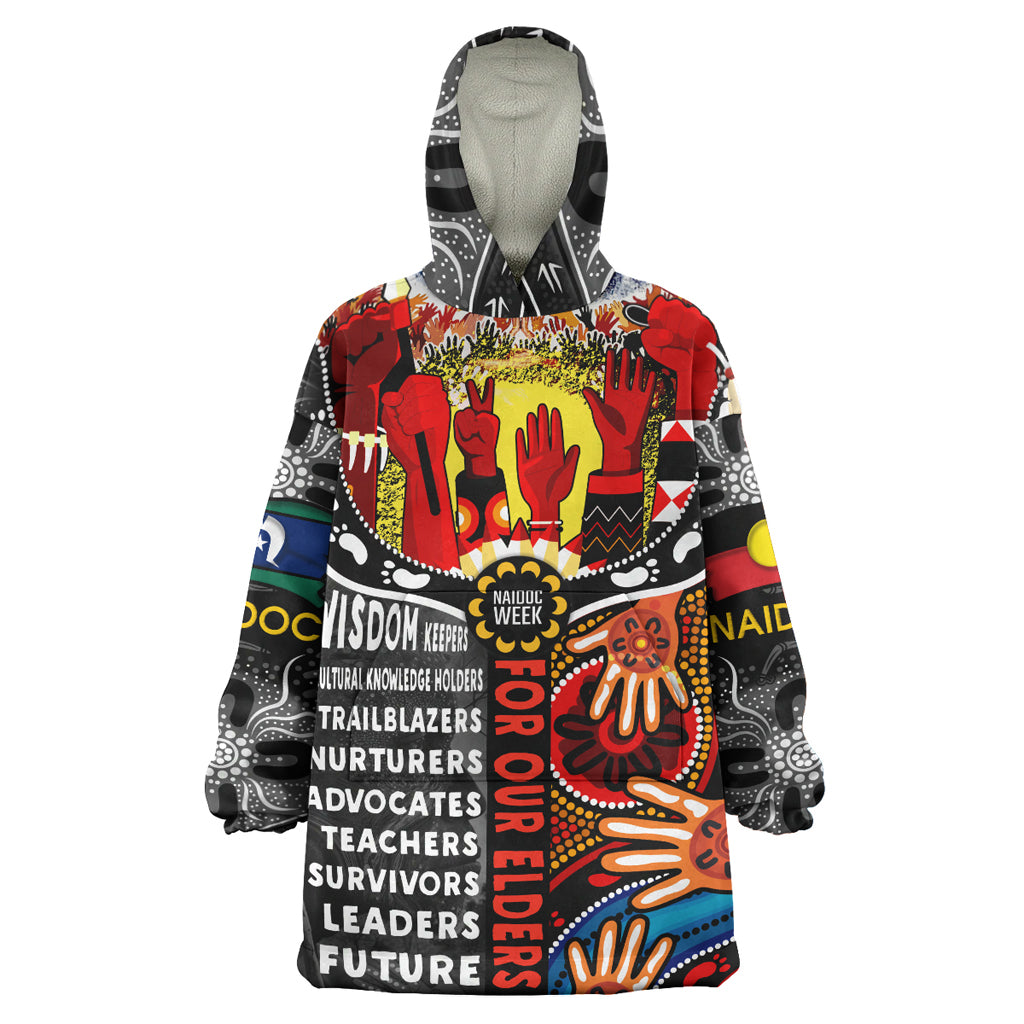 Australia NAIDOC Week For Our Elders Wearable Blanket Hoodie - Custom Pay Homage To Our Elders Wearable Blanket Hoodie - Vibe Hoodie Shop