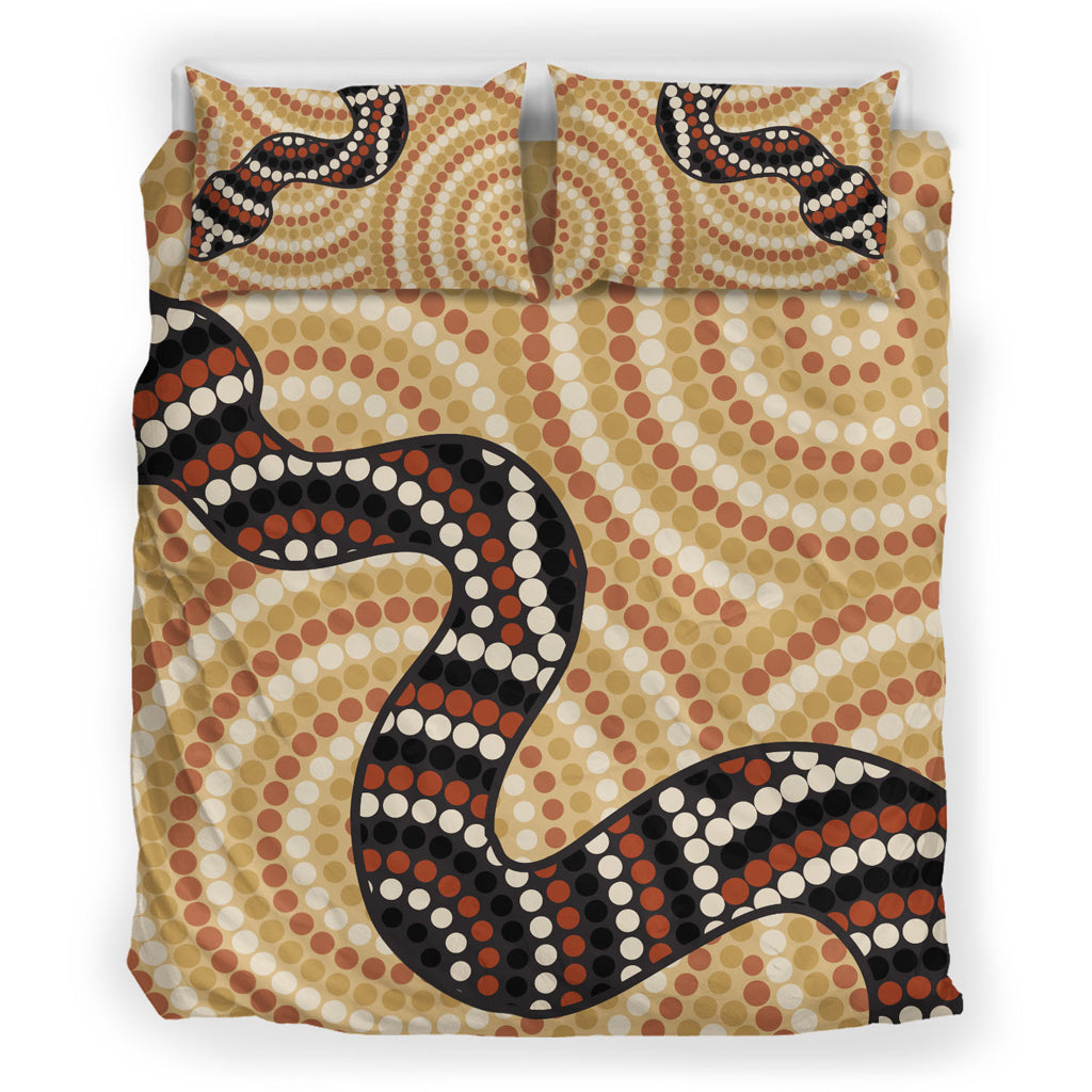 Australia Aboriginal Inspired Bedding Set - Snake Aboriginal Inspired - Vibe Hoodie Shop