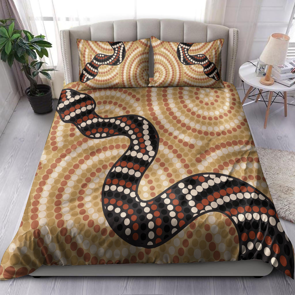 Australia Aboriginal Inspired Bedding Set - Snake Aboriginal Inspired - Vibe Hoodie Shop