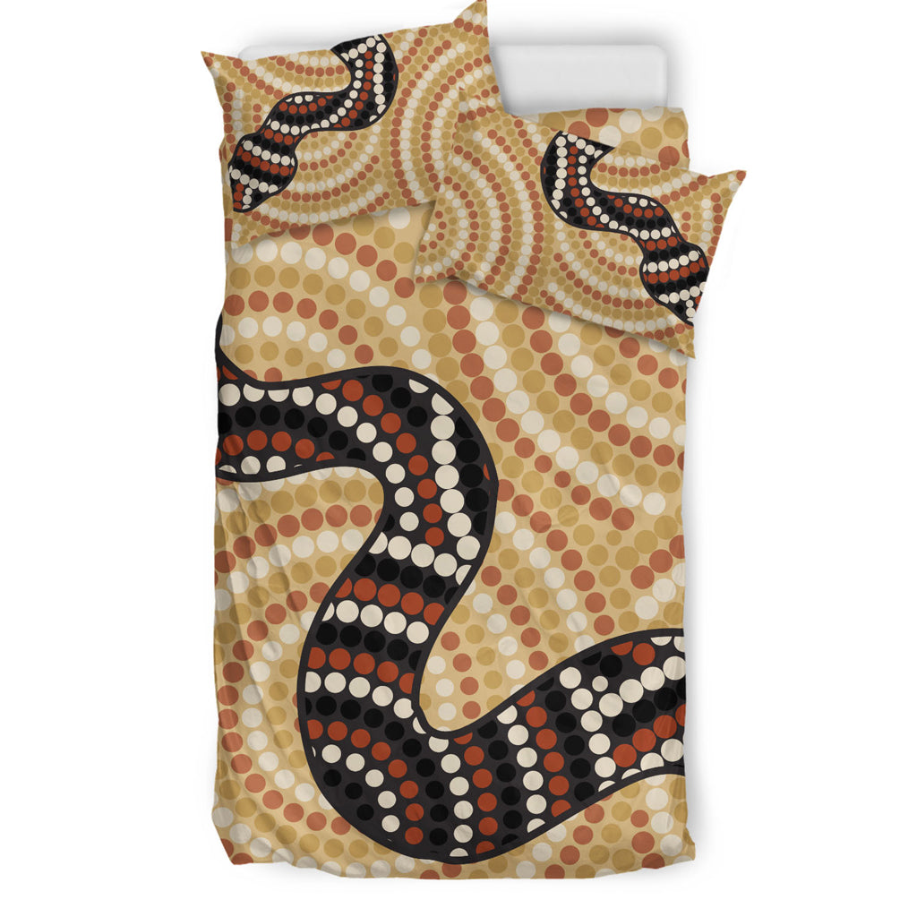Australia Aboriginal Inspired Bedding Set - Snake Aboriginal Inspired - Vibe Hoodie Shop