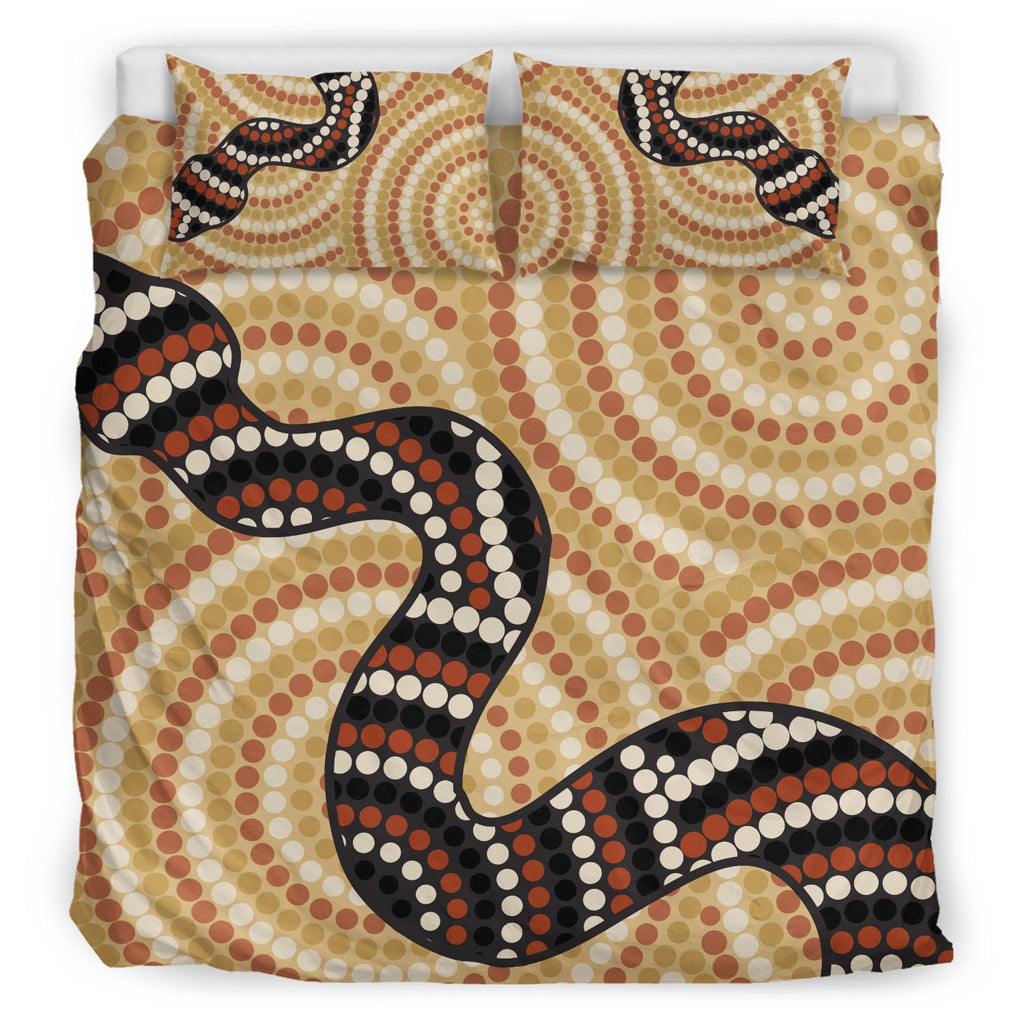 Australia Aboriginal Inspired Bedding Set - Snake Aboriginal Inspired - Vibe Hoodie Shop