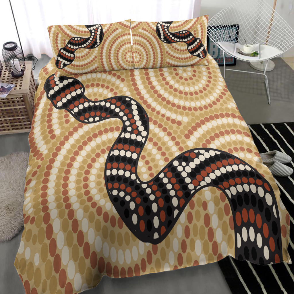 Australia Aboriginal Inspired Bedding Set - Snake Aboriginal Inspired - Vibe Hoodie Shop