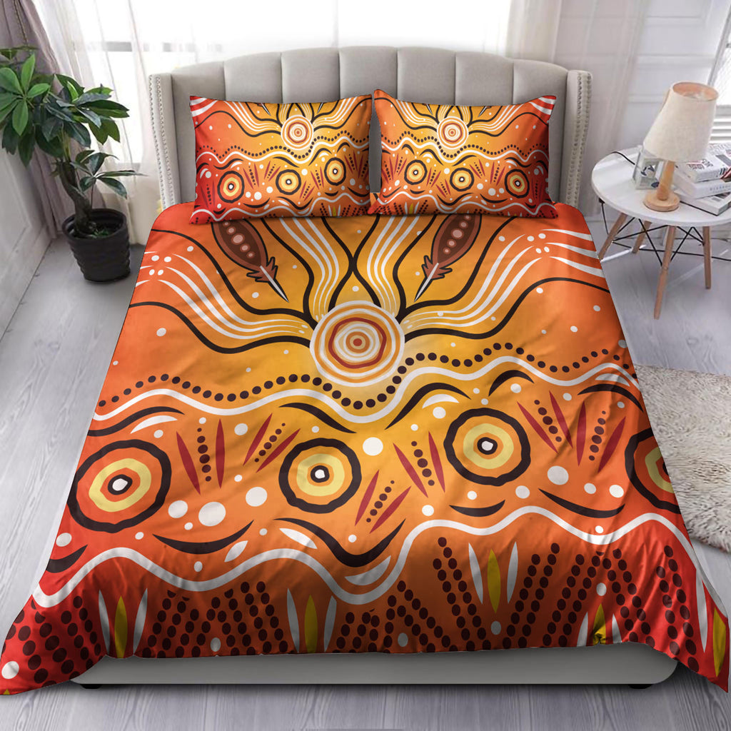 Australia Aboriginal Inspired Bedding Set - Aboriginal Connection Concept Artwork 02 - Vibe Hoodie Shop