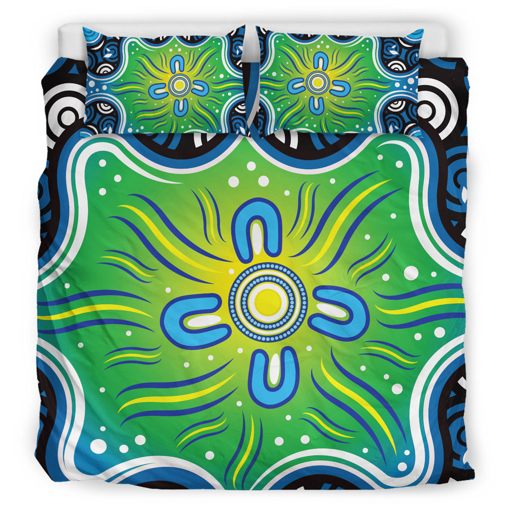 Australia Aboriginal Inspired Bedding Set - Aboriginal Connection Concept Artwork 03 - Vibe Hoodie Shop