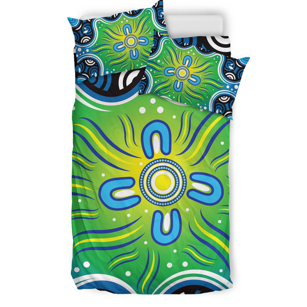 Australia Aboriginal Inspired Bedding Set - Aboriginal Connection Concept Artwork 03 - Vibe Hoodie Shop