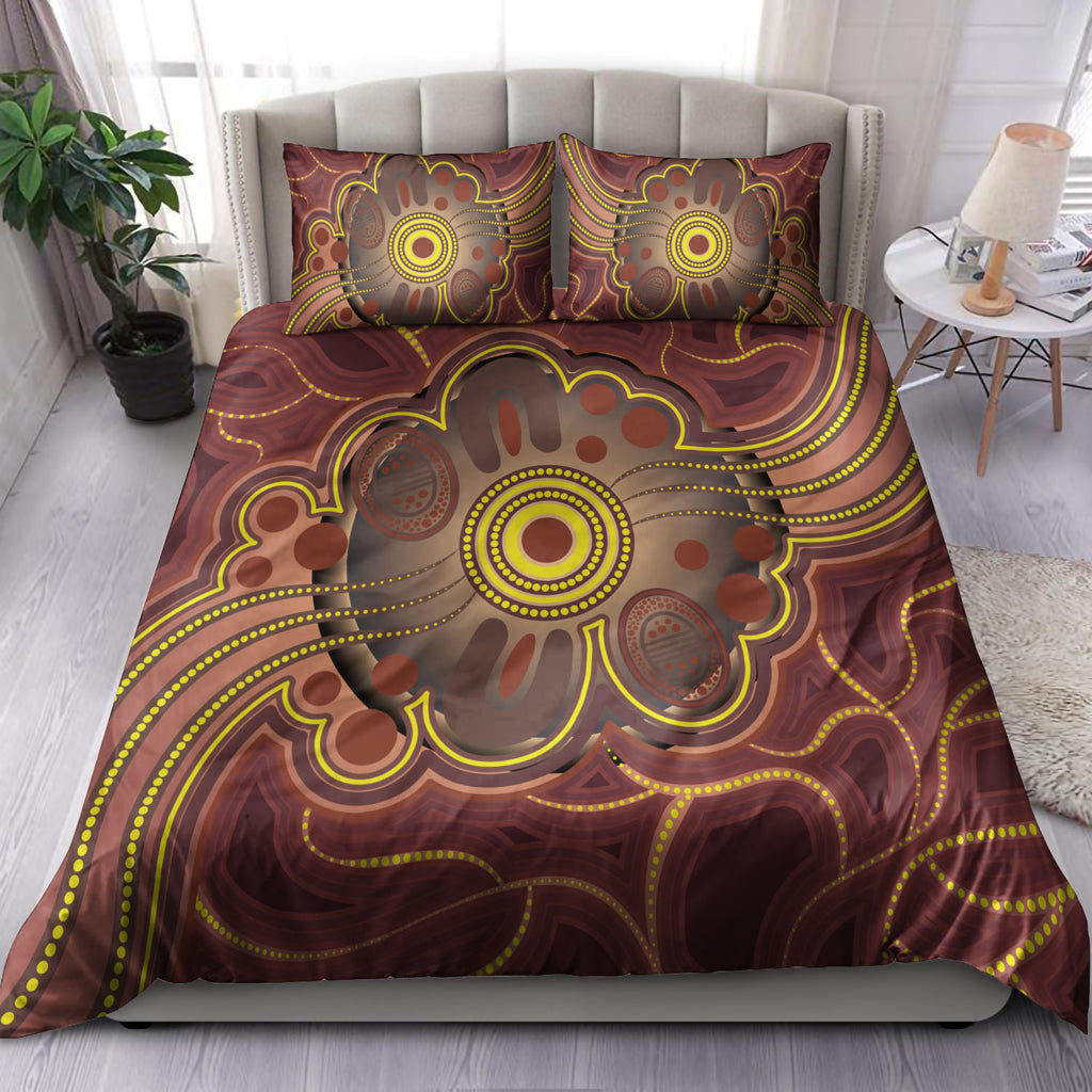 Australia Aboriginal Inspired Bedding Set - Aboriginal Connection Concept Artwork 04 - Vibe Hoodie Shop