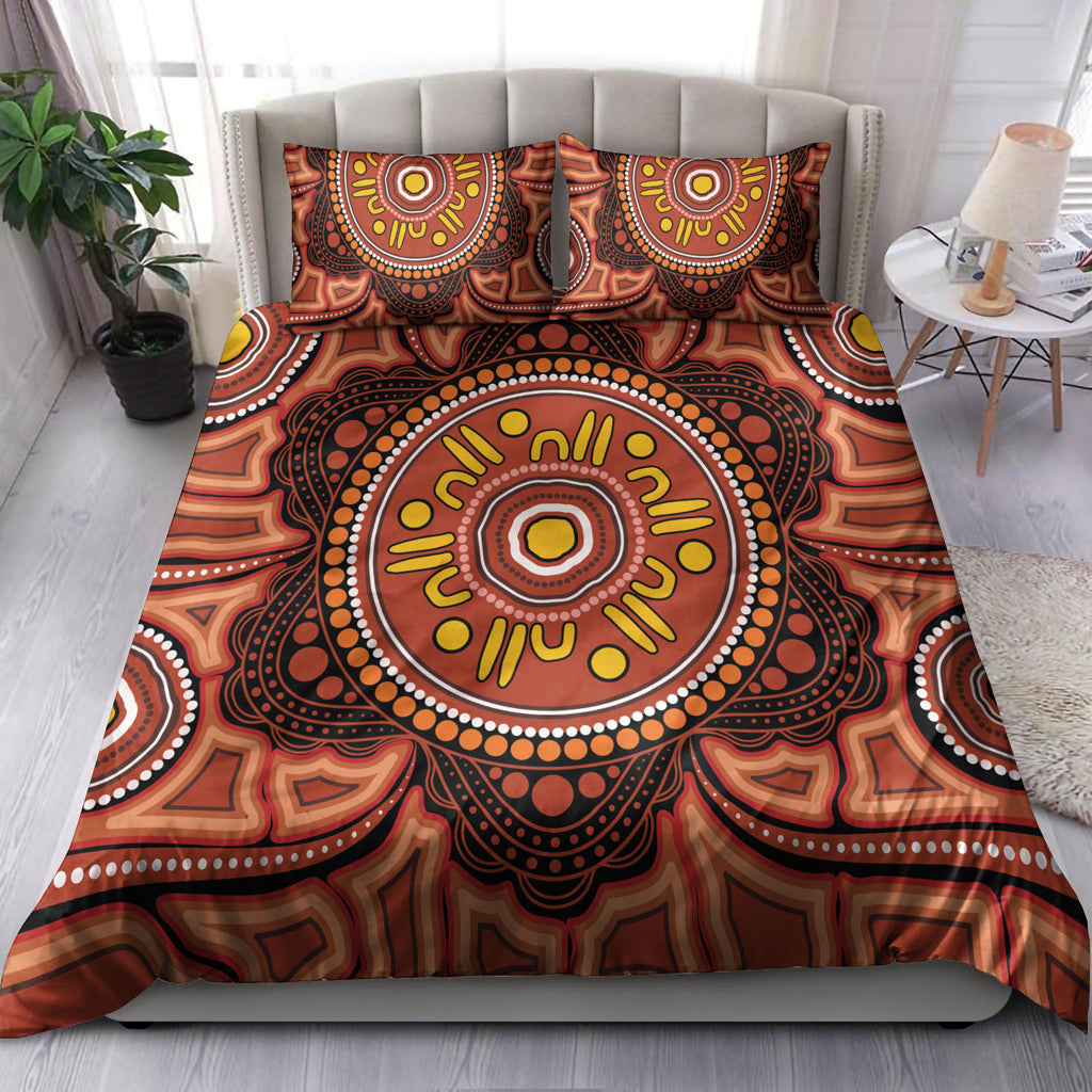 Australia Aboriginal Inspired Bedding Set - Aboriginal Connection Concept Artwork 05 - Vibe Hoodie Shop