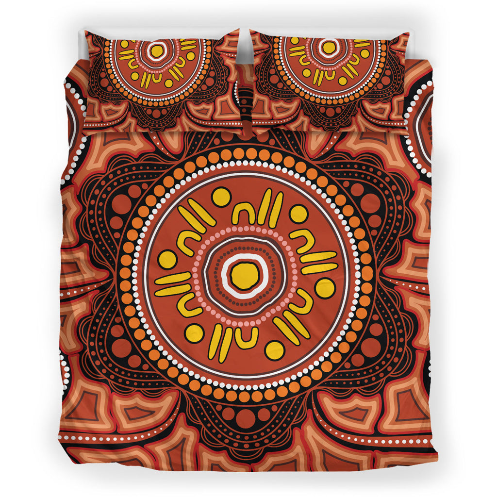 Australia Aboriginal Inspired Bedding Set - Aboriginal Connection Concept Artwork 05 - Vibe Hoodie Shop