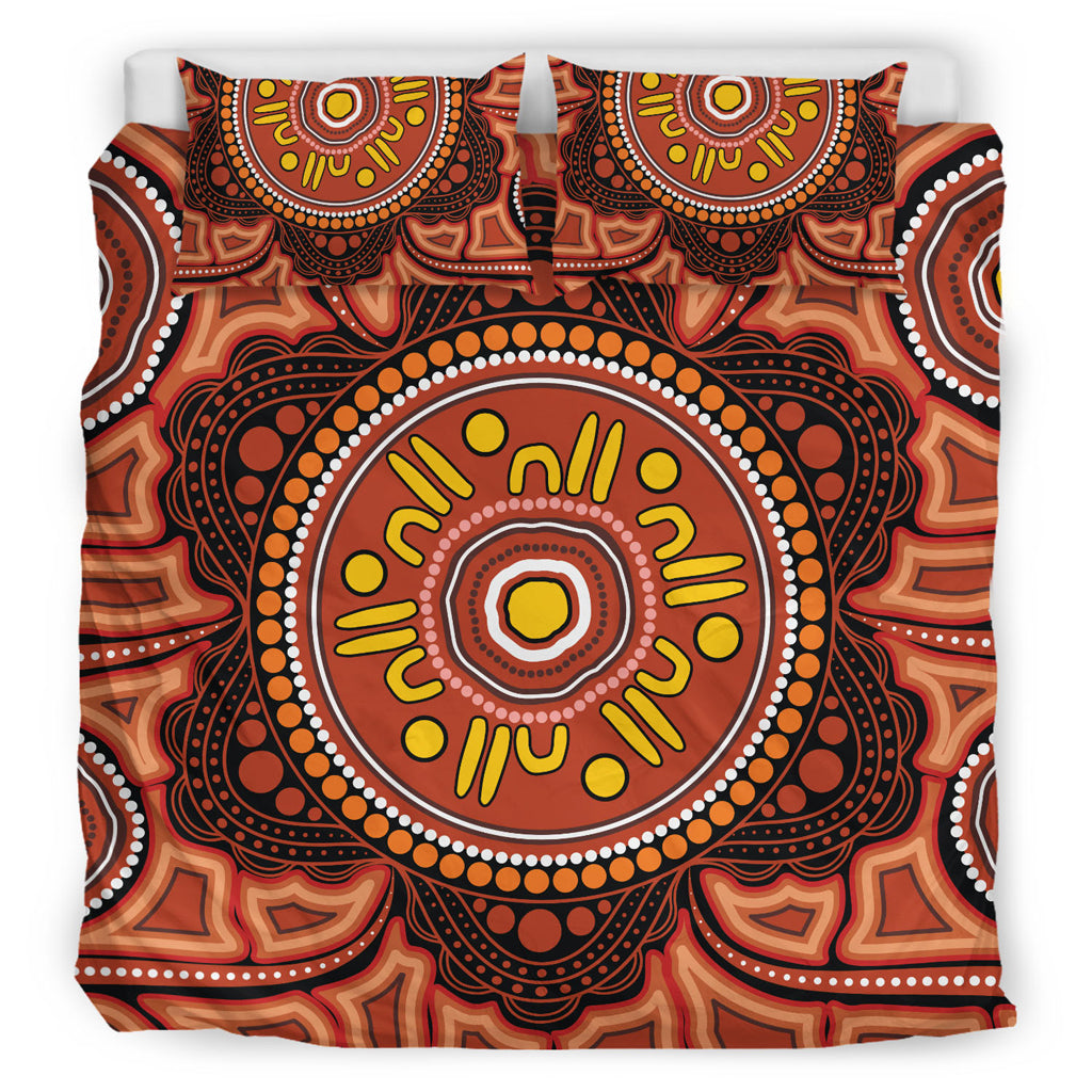 Australia Aboriginal Inspired Bedding Set - Aboriginal Connection Concept Artwork 05 - Vibe Hoodie Shop