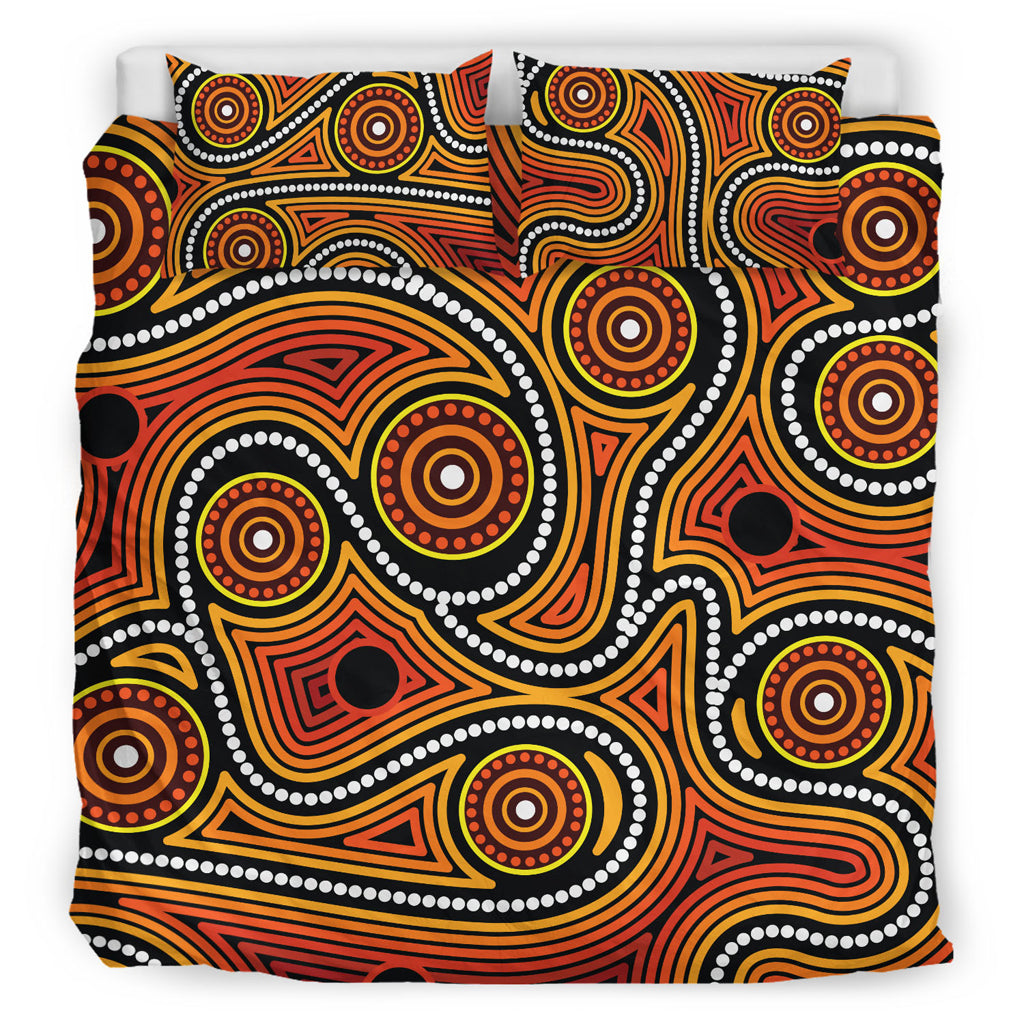 Australia Aboriginal Inspired Bedding Set - Aboriginal Connection Concept Artwork 06 - Vibe Hoodie Shop