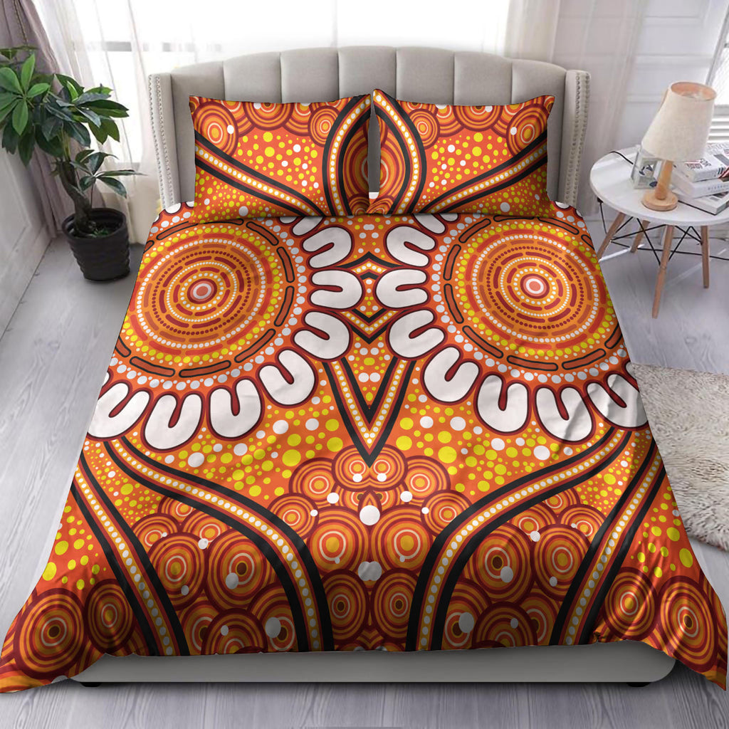 Australia Aboriginal Inspired Bedding Set - Aboriginal Connection Concept Artwork 07 - Vibe Hoodie Shop