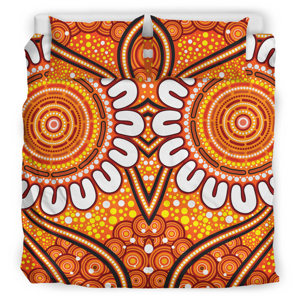 Australia Aboriginal Inspired Bedding Set - Aboriginal Connection Concept Artwork 07 - Vibe Hoodie Shop