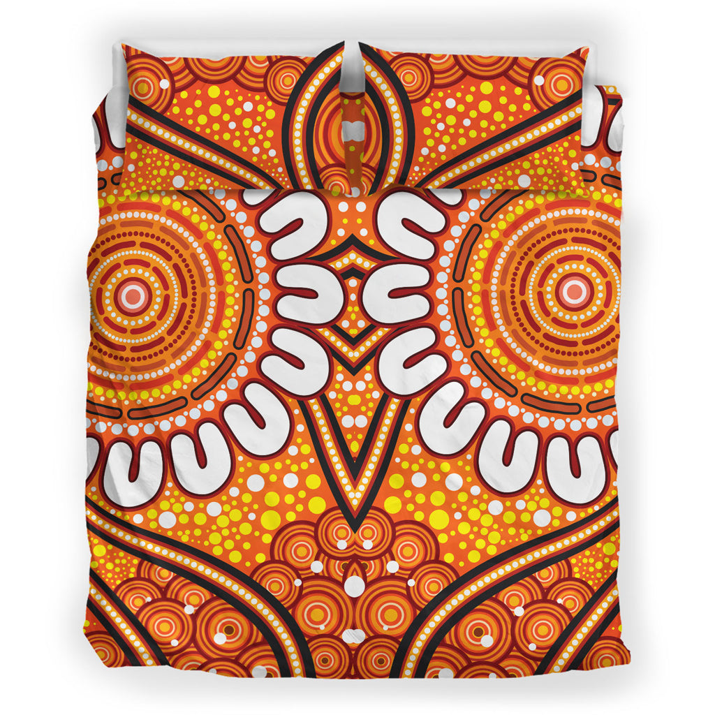 Australia Aboriginal Inspired Bedding Set - Aboriginal Connection Concept Artwork 07 - Vibe Hoodie Shop