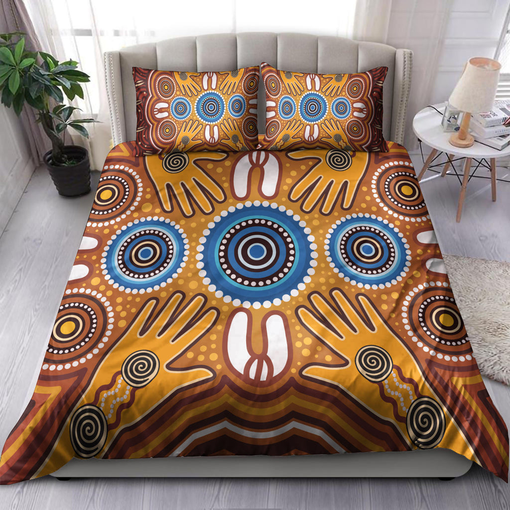 Australia Aboriginal Inspired Bedding Set - Aboriginal Connection Concept Artwork 08 - Vibe Hoodie Shop
