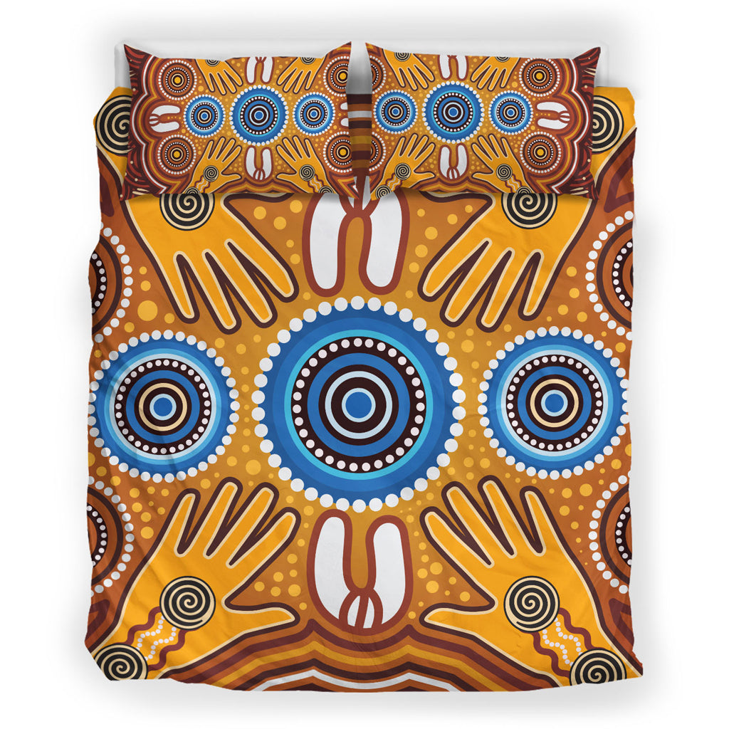 Australia Aboriginal Inspired Bedding Set - Aboriginal Connection Concept Artwork 08 - Vibe Hoodie Shop