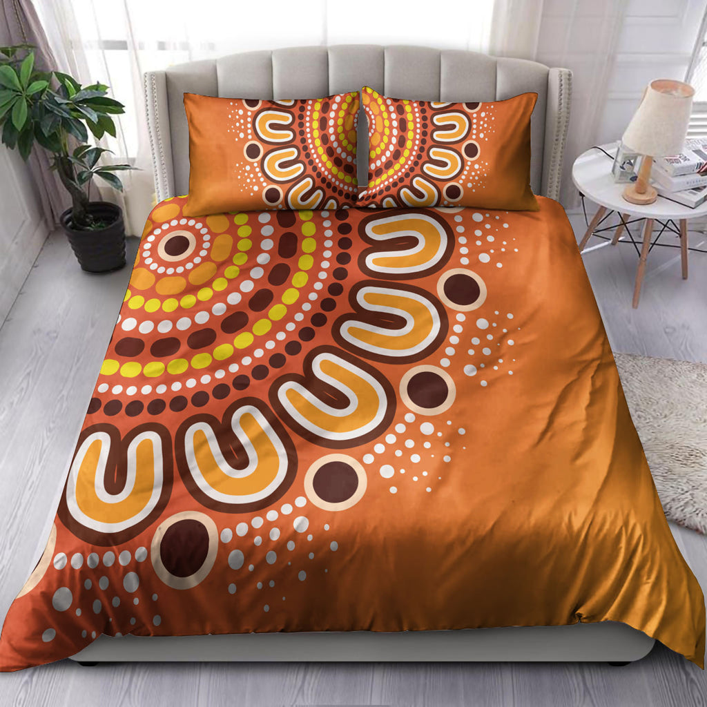 Australia Aboriginal Inspired Bedding Set - Aboriginal Connection Concept Artwork 10 - Vibe Hoodie Shop