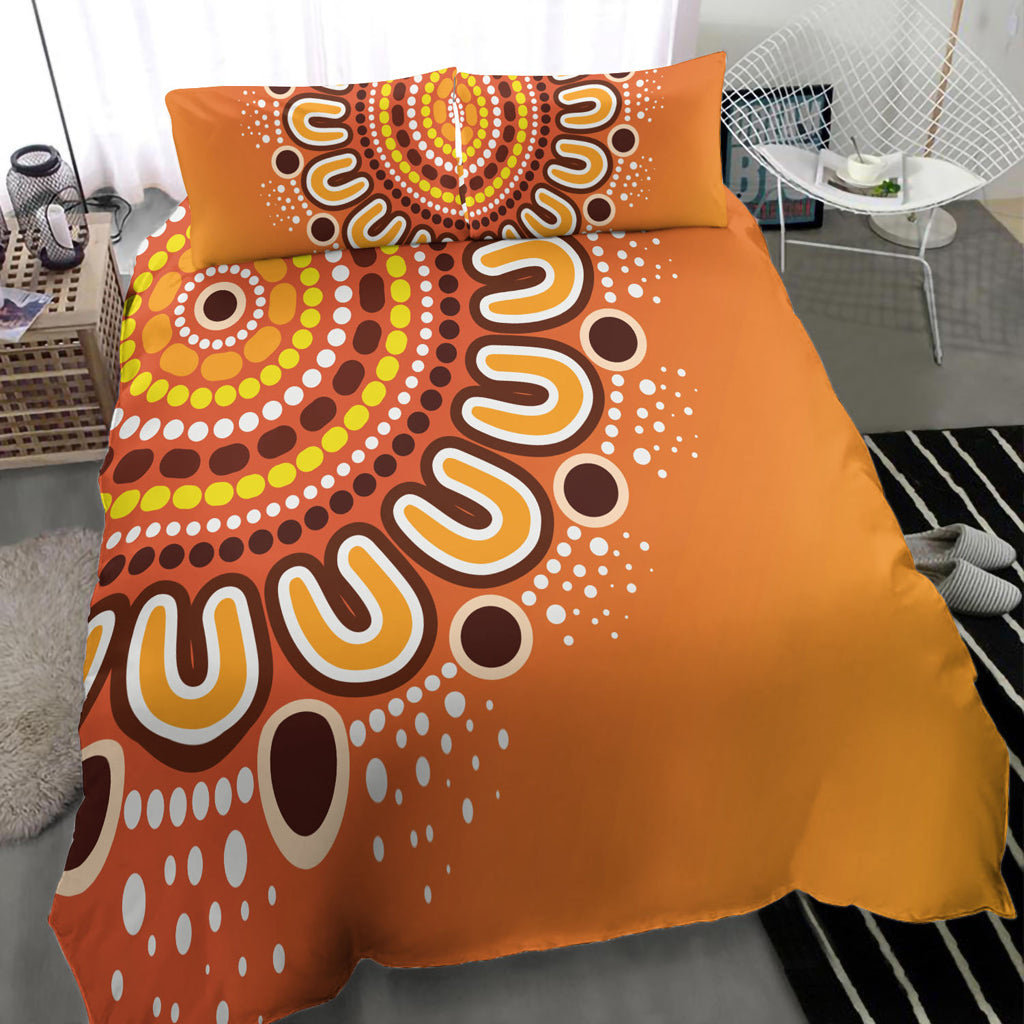 Australia Aboriginal Inspired Bedding Set - Aboriginal Connection Concept Artwork 10 - Vibe Hoodie Shop