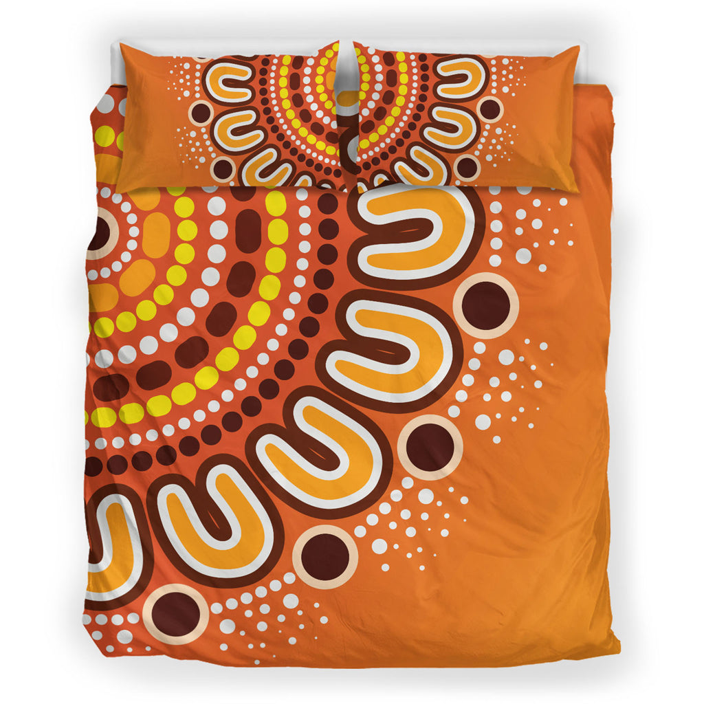 Australia Aboriginal Inspired Bedding Set - Aboriginal Connection Concept Artwork 10 - Vibe Hoodie Shop