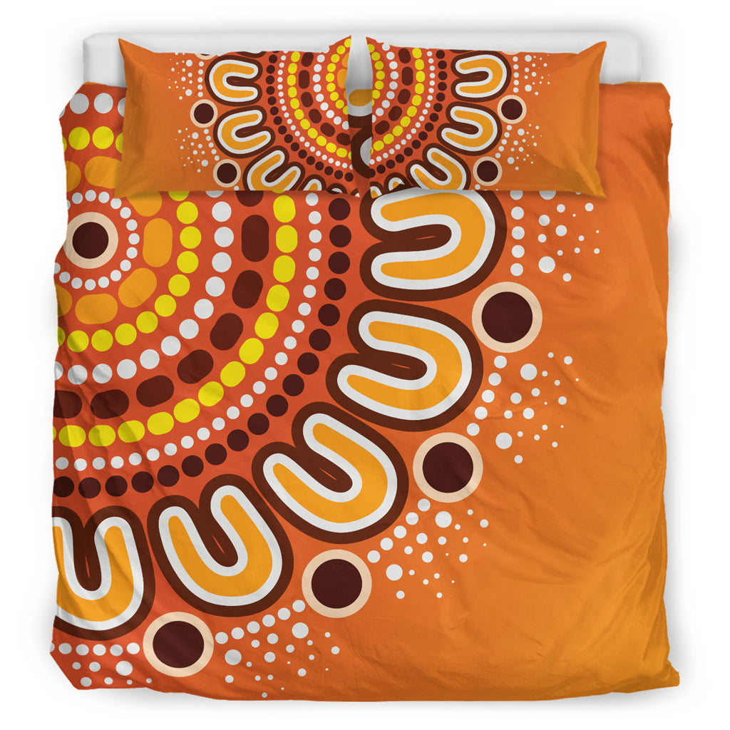Australia Aboriginal Inspired Bedding Set - Aboriginal Connection Concept Artwork 10 - Vibe Hoodie Shop