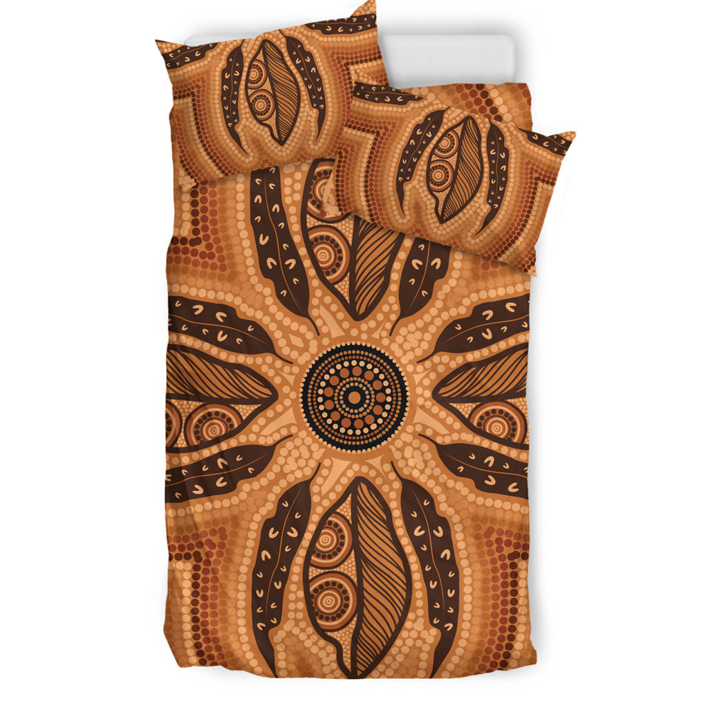 Australia Aboriginal Inspired Bedding Set - Aboriginal Connection Concept Artwork - Vibe Hoodie Shop