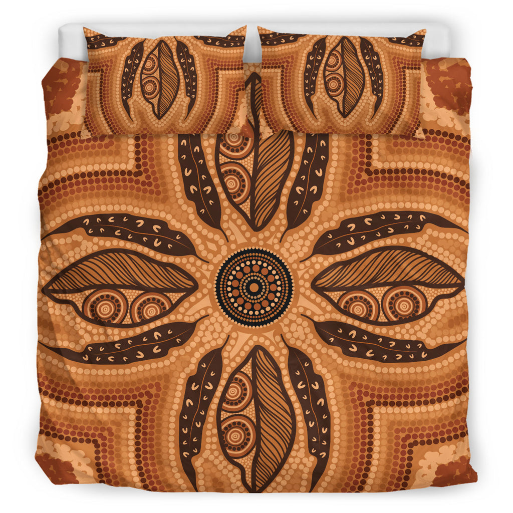 Australia Aboriginal Inspired Bedding Set - Aboriginal Connection Concept Artwork - Vibe Hoodie Shop