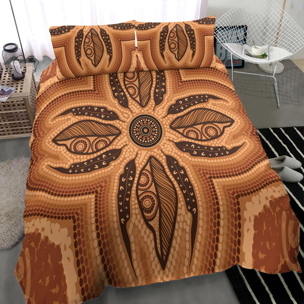 Australia Aboriginal Inspired Bedding Set - Aboriginal Connection Concept Artwork - Vibe Hoodie Shop