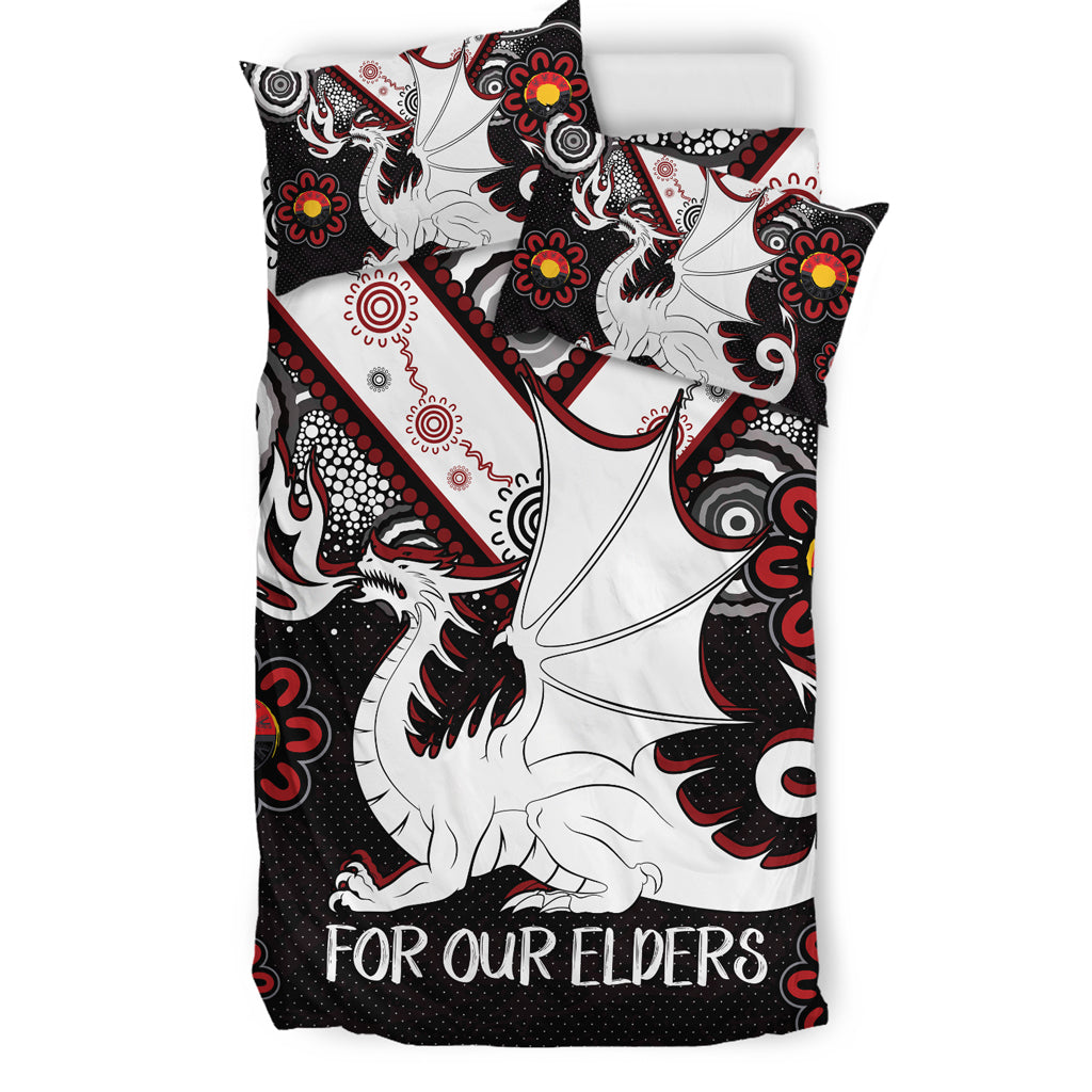 Australia Illawarra and St George Naidoc Bedding Set - Custom For Our Elders Boomerangs Bedding Set - Vibe Hoodie Shop