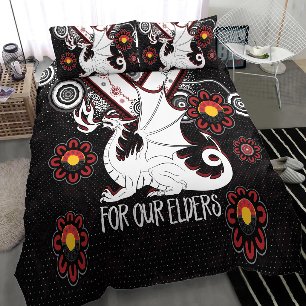 Australia Illawarra and St George Naidoc Bedding Set - Custom For Our Elders Boomerangs Bedding Set - Vibe Hoodie Shop