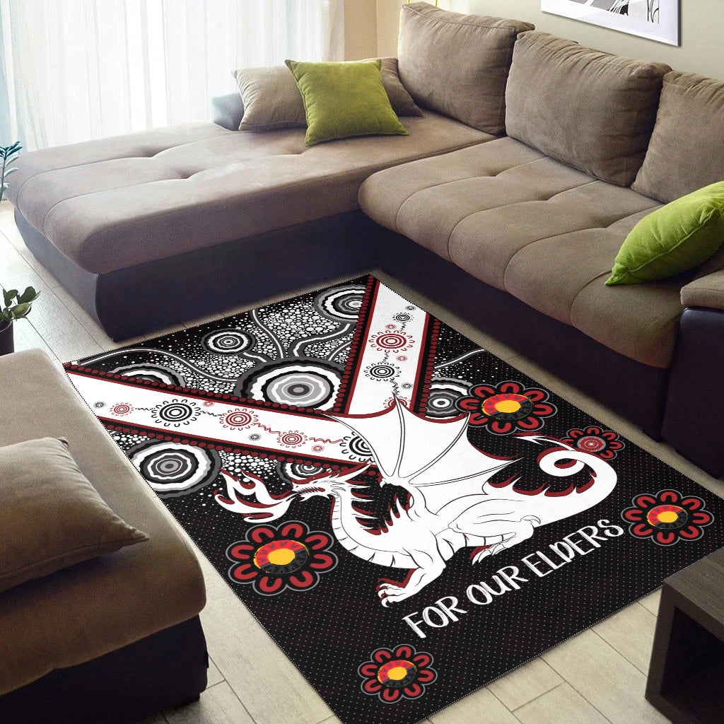 Australia Illawarra and St George Naidoc Area Rug - Custom For Our Elders Boomerangs Area Rug - Vibe Hoodie Shop