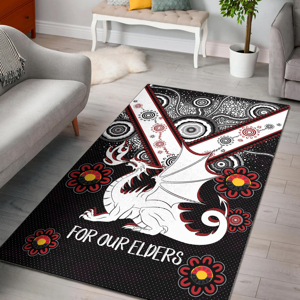 Australia Illawarra and St George Naidoc Area Rug - Custom For Our Elders Boomerangs Area Rug - Vibe Hoodie Shop