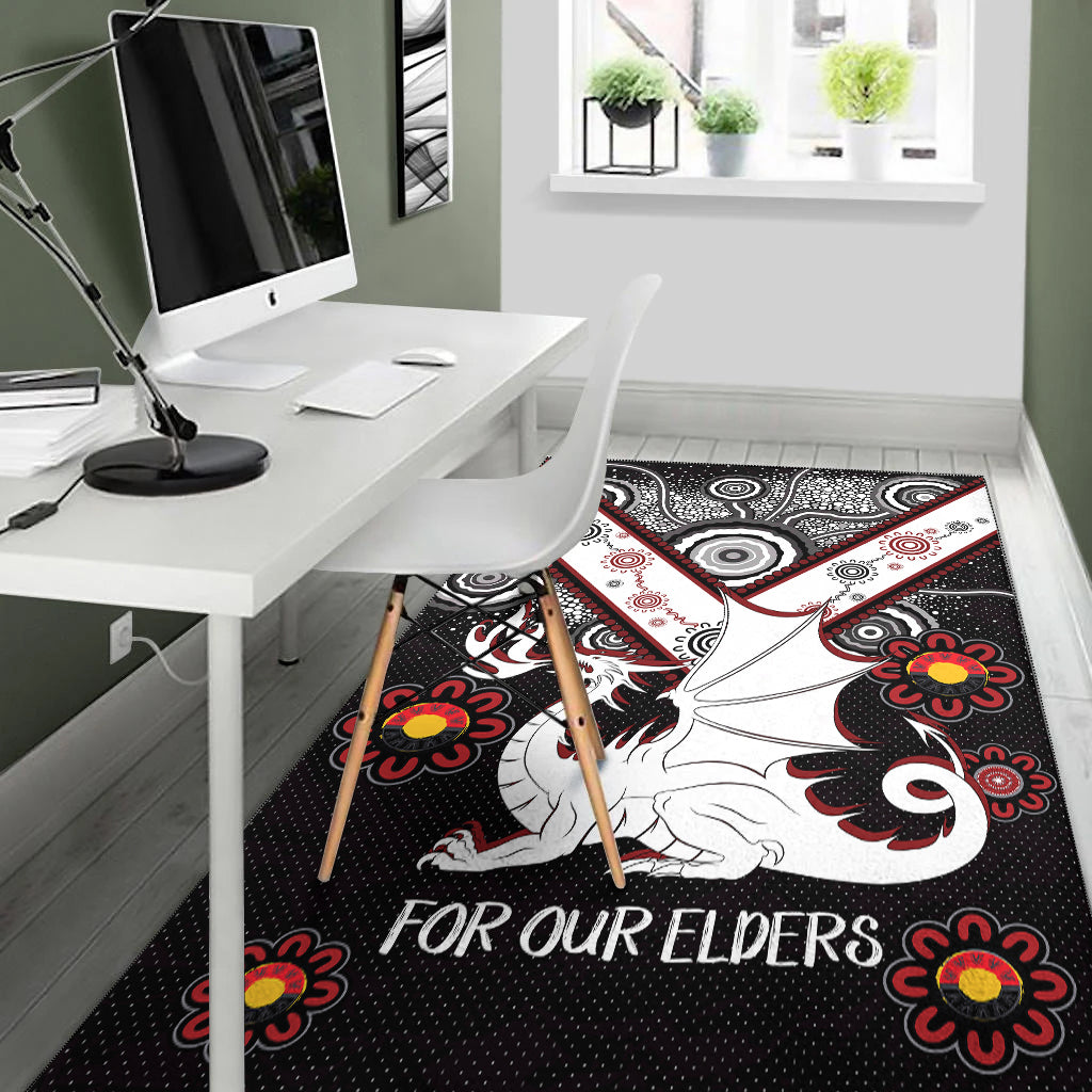 Australia Illawarra and St George Naidoc Area Rug - Custom For Our Elders Boomerangs Area Rug - Vibe Hoodie Shop