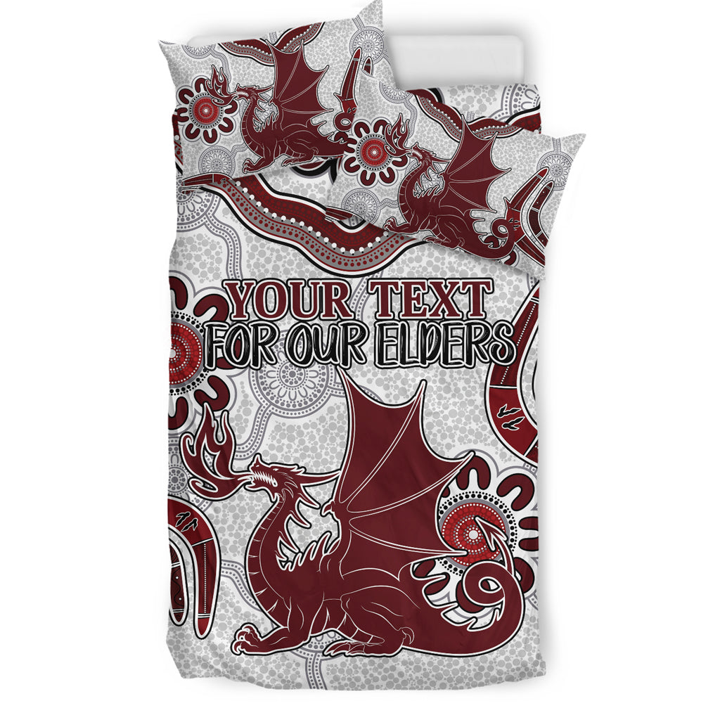 Australia Illawarra and St George Naidoc Bedding Set - Custom For Our Elders Boomerangs White Bedding Set - Vibe Hoodie Shop