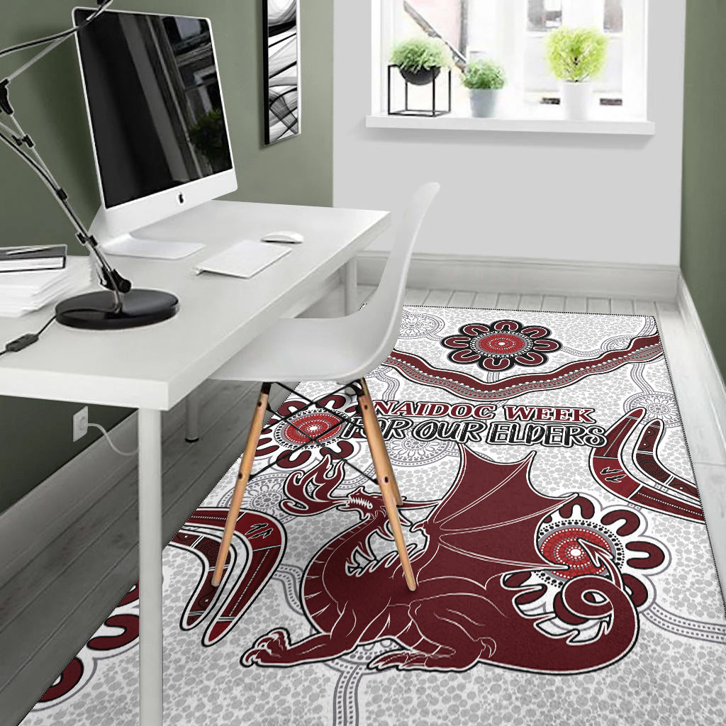 Australia Illawarra and St George Naidoc Area Rug - Custom For Our Elders Boomerangs White Area Rug - Vibe Hoodie Shop