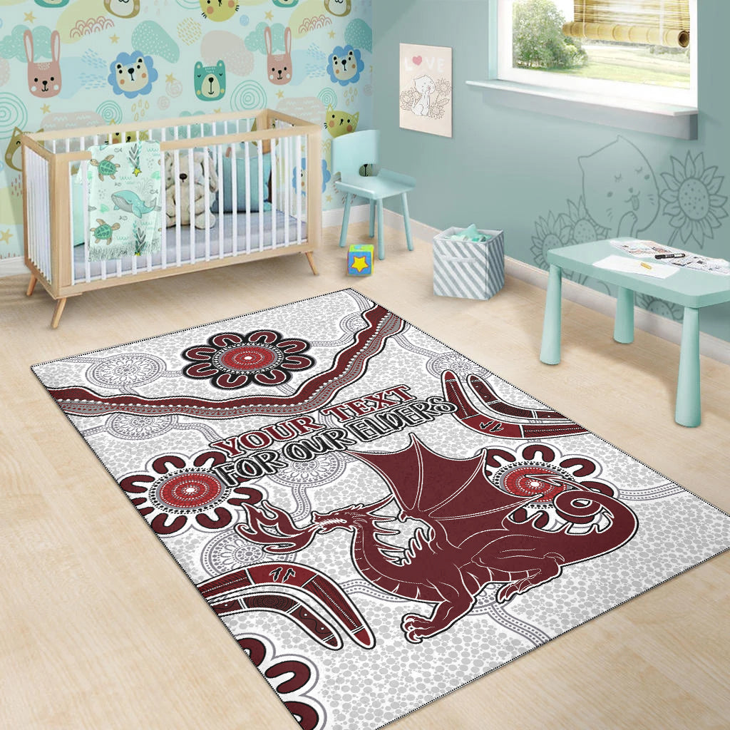 Australia Illawarra and St George Naidoc Area Rug - Custom For Our Elders Boomerangs White Area Rug - Vibe Hoodie Shop