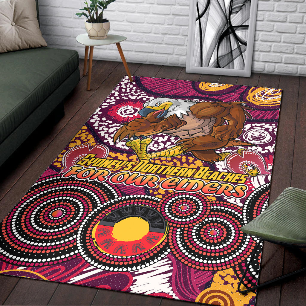 Australia Manly Naidoc Area Rug - Custom For Our Elders Area Rug - Vibe Hoodie Shop