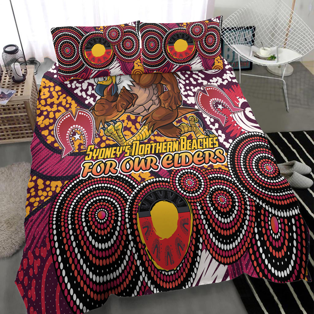 Australia Manly Naidoc Bedding Set - Custom For Our Elders Bedding Set - Vibe Hoodie Shop