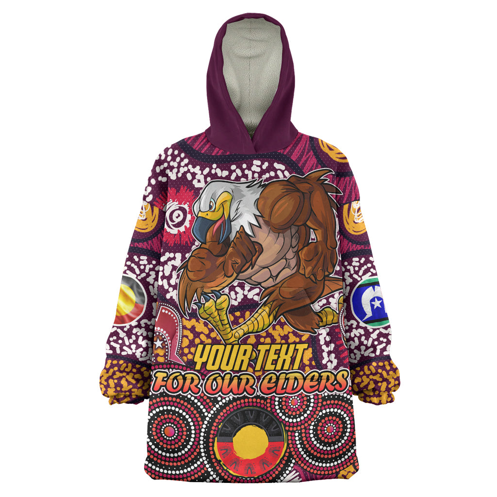 Australia Manly Naidoc Wearable Blanket Hoodie - Custom For Our Elders Wearable Blanket Hoodie - Vibe Hoodie Shop