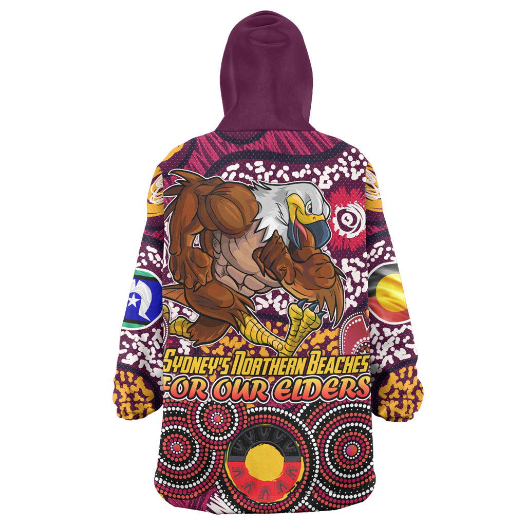 Australia Manly Naidoc Wearable Blanket Hoodie - Custom For Our Elders Wearable Blanket Hoodie - Vibe Hoodie Shop