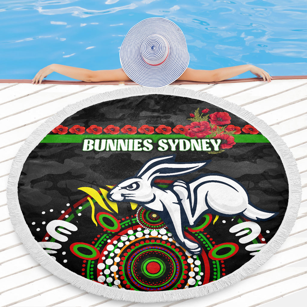 australia-sydney-anzac-beach-blanket-poppies-rabbits-and-aboriginal-inspired-beach-blanket