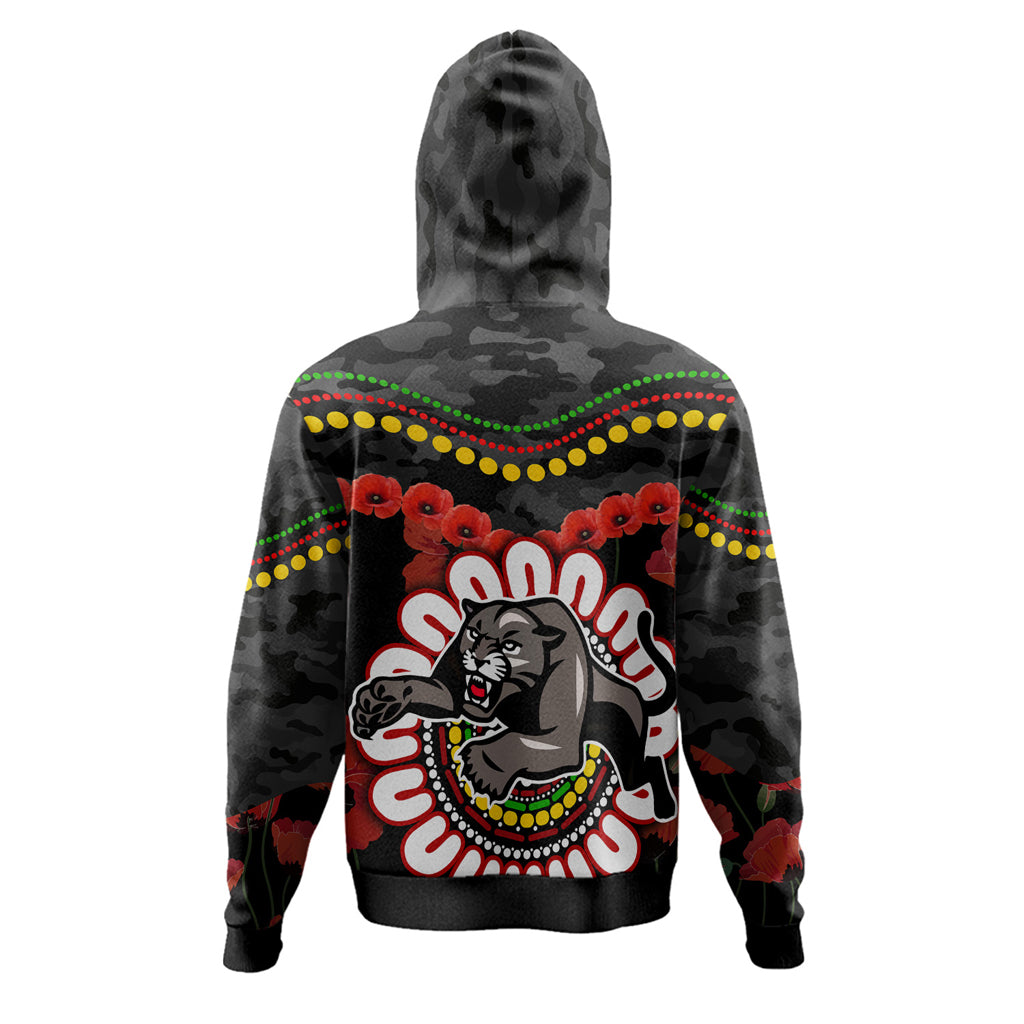 Australia Penrith Anzac Custom Hoodie - Poppies Penrith and Aboriginal Inspired Hoodie - Vibe Hoodie Shop