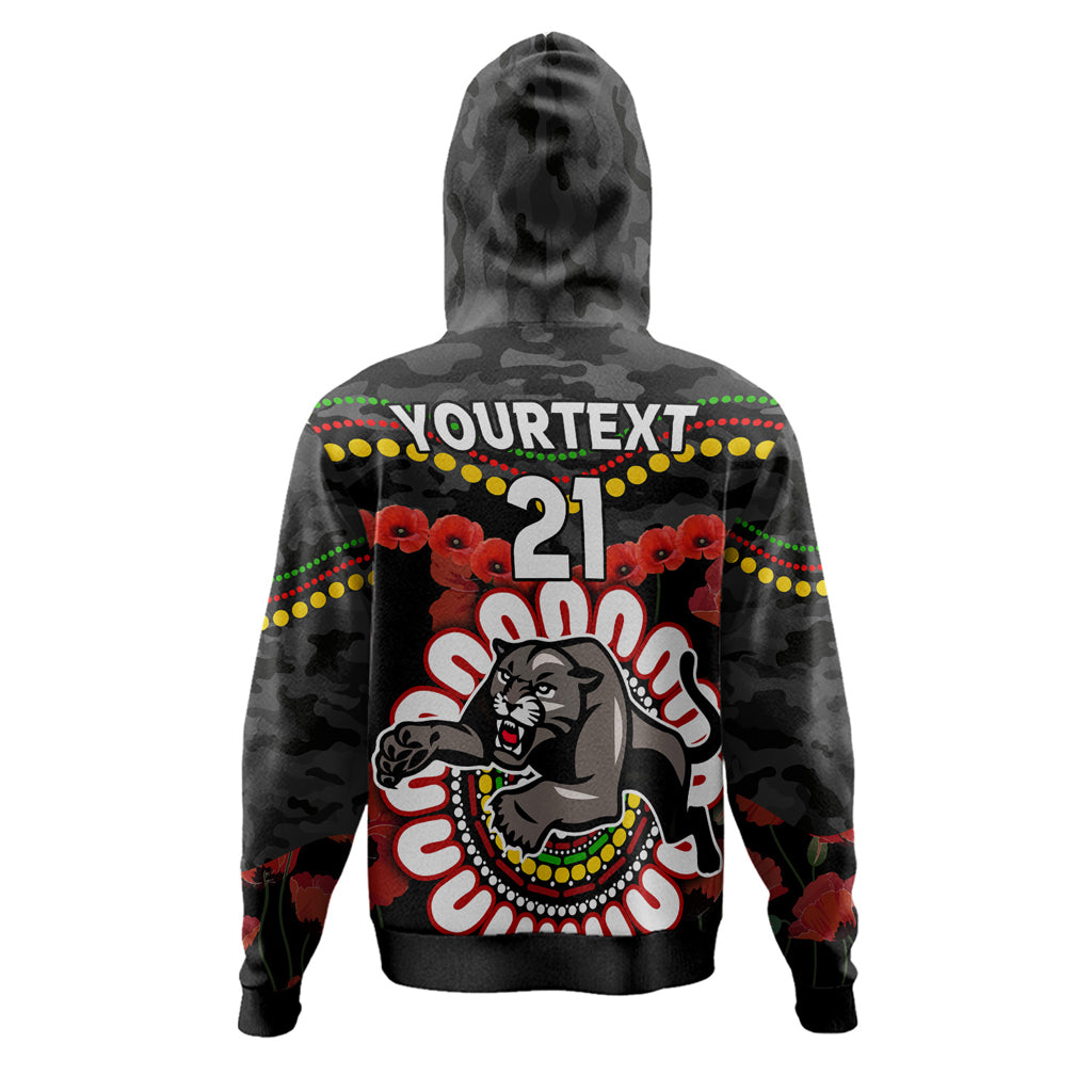 Australia Penrith Anzac Custom Hoodie - Poppies Penrith and Aboriginal Inspired Hoodie - Vibe Hoodie Shop