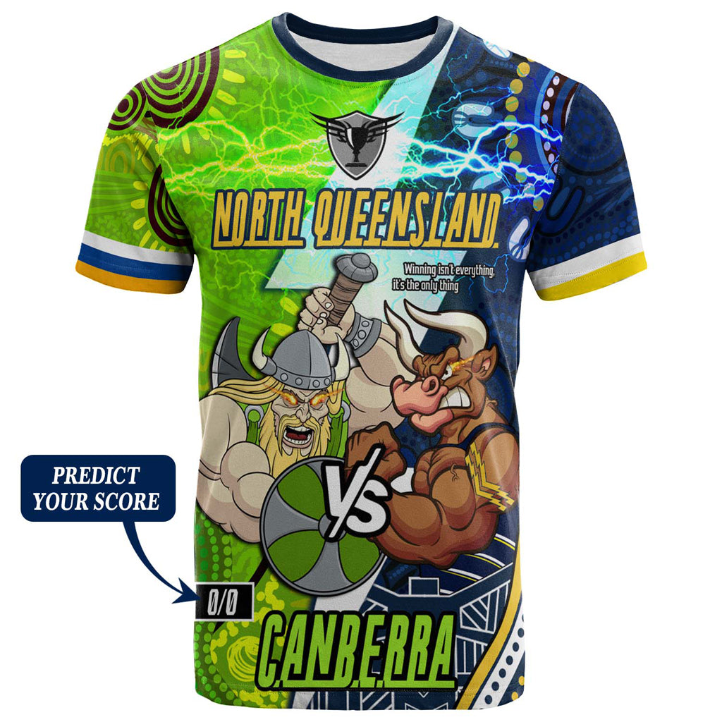 Australia North Queensland VS Canberra City Custom T-shirt - Australia Big Match Proud Of Culture - Vibe Hoodie Shop