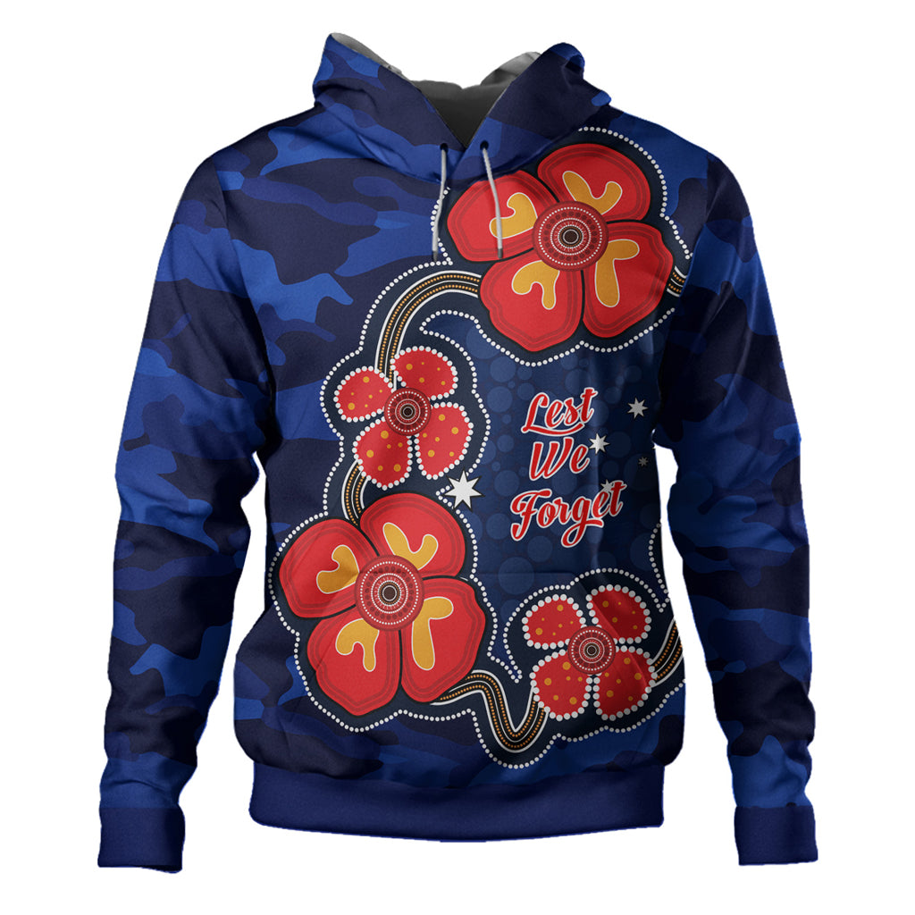 Australia Anzac Camo Custom Hoodie - Anzac Poppies Flower Lest We Forget Hoodie - Vibe Hoodie Shop