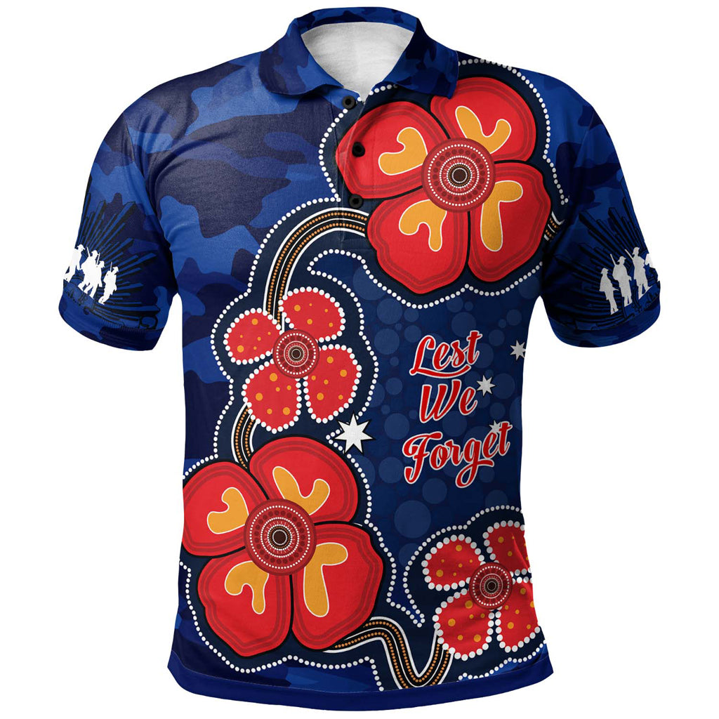 Australia Anzac Camo Custom Polo Shirt - Anzac Poppies Flower Lest We Forget Polo Shirt - Vibe Hoodie Shop