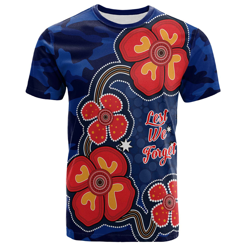 Australia Anzac Camo Custom T-shirt - Anzac Poppies Flower Lest We Forget T-shirt - Vibe Hoodie Shop